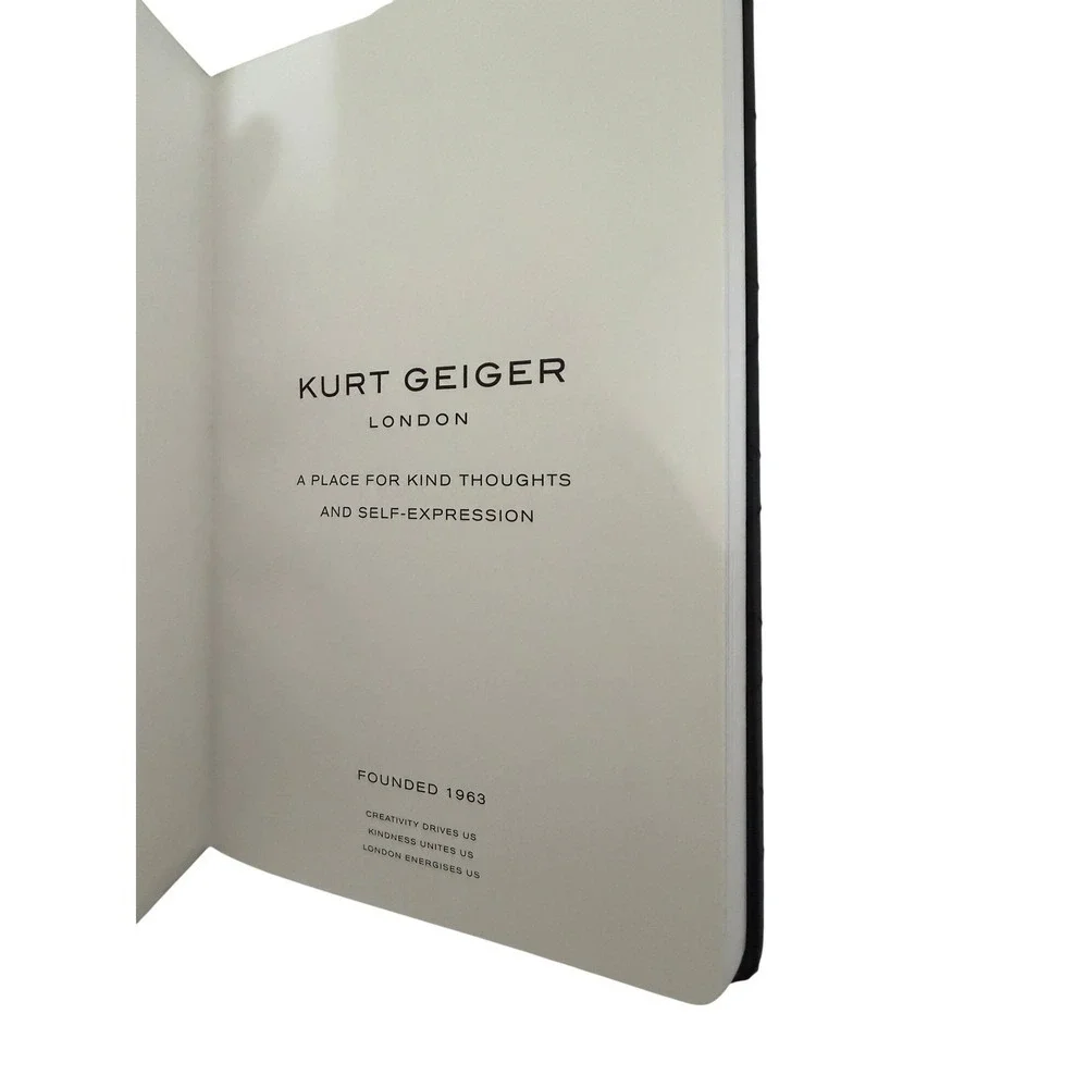 Kurt Geiger London Shoreditch Black Quilted Notebook Eagle Head Charm Journal